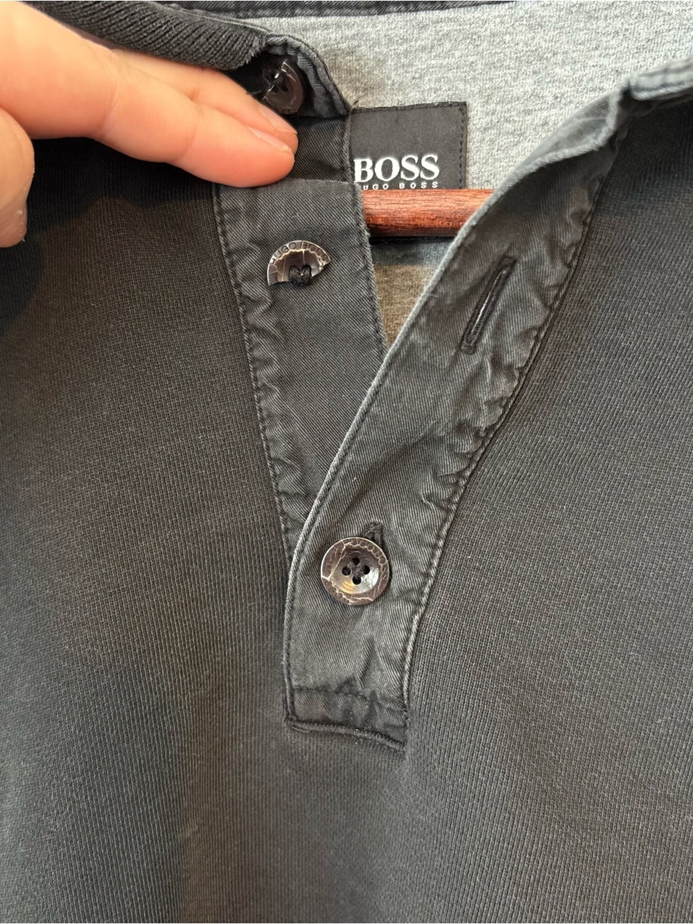 Boss Charcoal Black Polo Pullover HUGO BOSS - Picture 4 of 10